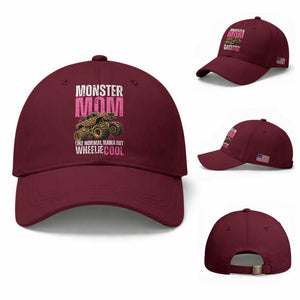 Monster Mom Like Normal Mama But Wheelie Cool Baseball Cap Monster Truck Mama TS11 Baseball Cap Universal Fit Maroon Print Your Wear