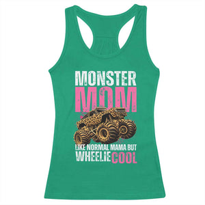 Monster Mom Like Normal Mama But Wheelie Cool Racerback Tank Top Monster Truck Mama TS11 Irish Green Print Your Wear