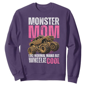 Monster Mom Like Normal Mama But Wheelie Cool Sweatshirt Monster Truck Mama TS11 Purple Print Your Wear