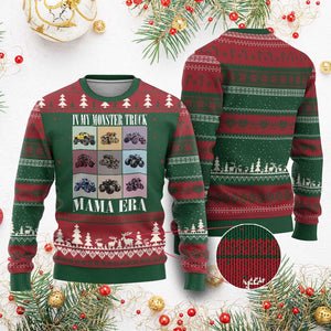 In My Monster Truck Mama Era Ugly Christmas Sweater TS11 Red Green Print Your Wear