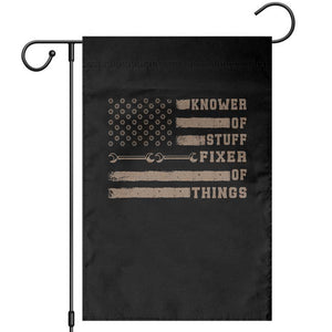 Knower Of Stuff Fixer Of Things Garden Flag Funny Handyman Dad Husband Vintage American Flag TS11 Black Print Your Wear