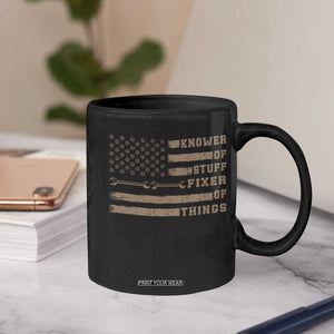 Knower Of Stuff Fixer Of Things Coffee Mug Funny Handyman Dad Husband Vintage American Flag TS11 Print Your Wear