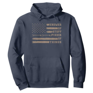 Knower Of Stuff Fixer Of Things Hoodie Funny Handyman Dad Husband Vintage American Flag TS11 Navy Print Your Wear