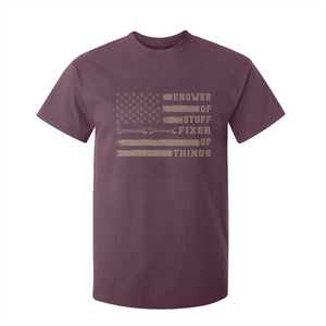 Knower Of Stuff Fixer Of Things T Shirt For Kid Funny Handyman Dad Husband Vintage American Flag TS11 Maroon Print Your Wear