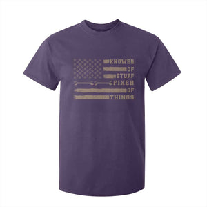 Knower Of Stuff Fixer Of Things T Shirt For Kid Funny Handyman Dad Husband Vintage American Flag TS11 Purple Print Your Wear