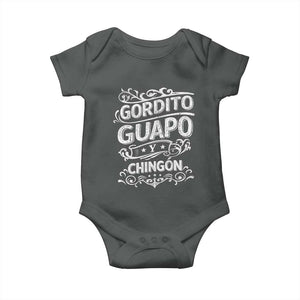 Gordito Guapo y Chingon Baby Onesie Funny Mexican Spanish Saying TS11 Dark Heather Print Your Wear