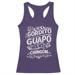 Gordito Guapo y Chingon Racerback Tank Top Funny Mexican Spanish Saying TS11 Purple Print Your Wear