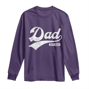 Dad Est 2026 Long Sleeve Shirt Funny New Dad Baby Announcement TS11 Purple Print Your Wear