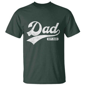Dad Est 2026 T Shirt Funny New Dad Baby Announcement TS11 Dark Forest Green Print Your Wear