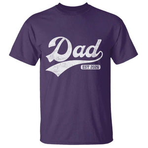 Dad Est 2026 T Shirt Funny New Dad Baby Announcement TS11 Purple Print Your Wear