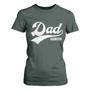 Dad Est 2026 T Shirt For Women Funny New Dad Baby Announcement TS11 Dark Forest Green Print Your Wear