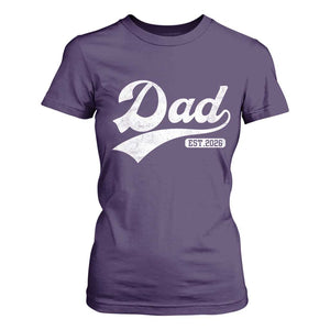 Dad Est 2026 T Shirt For Women Funny New Dad Baby Announcement TS11 Purple Print Your Wear