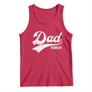 Dad Est 2026 Tank Top Funny New Dad Baby Announcement TS11 Red Print Your Wear