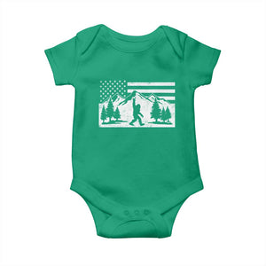 Patriotic Bigfoot American Flag in Forest Baby Onesie TS11 Irish Green Print Your Wear