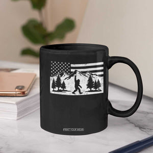 Patriotic Bigfoot American Flag in Forest Coffee Mug TS11 Print Your Wear