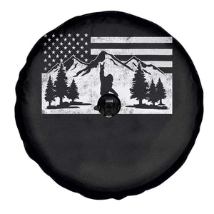 Patriotic Bigfoot American Flag in Forest Spare Tire Cover TS11 Print Your Wear