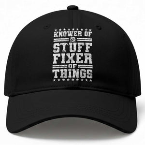 Knower Of Stuff Fixer Of Things Baseball Cap Funny Handyman Mechanic Dad TS11 Print Your Wear