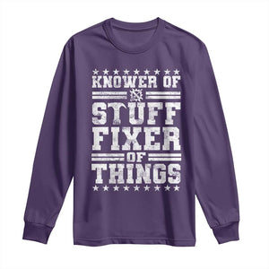 Knower Of Stuff Fixer Of Things Long Sleeve Shirt Funny Handyman Mechanic Dad TS11 Purple Print Your Wear