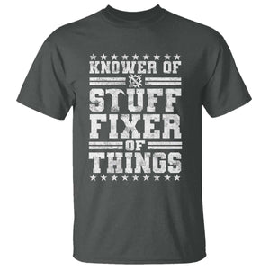 Knower Of Stuff Fixer Of Things T Shirt Funny Handyman Mechanic Dad TS11 Dark Heather Print Your Wear
