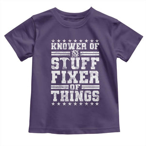 Knower Of Stuff Fixer Of Things Toddler T Shirt Funny Handyman Mechanic Dad TS11 Purple Print Your Wear