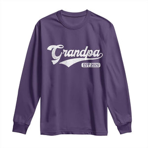 Grandpa Est 2026 Long Sleeve Shirt New Grandpa Paternity Father's Day TS11 Purple Print Your Wear