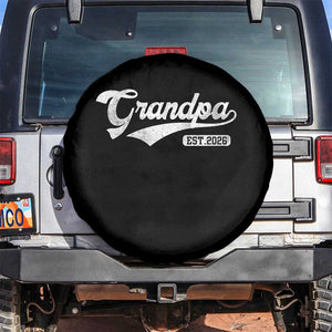 Grandpa Est 2026 Spare Tire Cover New Grandpa Paternity Father's Day TS11 No hole Black Print Your Wear