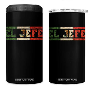 El Jefe 4 in 1 Can Cooler Tumbler Funny Mexican Boss Spanish Slang TS11 One Size: 16 oz Black Print Your Wear