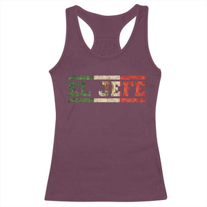 El Jefe Racerback Tank Top Funny Mexican Boss Spanish Slang TS11 Maroon Print Your Wear