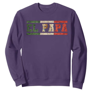 El Papa Funny Mexican Dad Sweatshirt Mexico Vintage Flag Father's Day TS11 Purple Print Your Wear