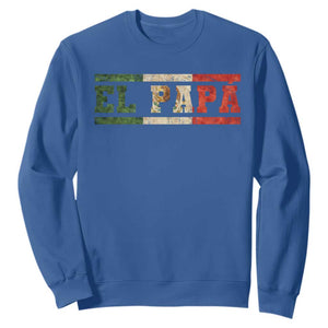 El Papa Funny Mexican Dad Sweatshirt Mexico Vintage Flag Father's Day TS11 Royal Blue Print Your Wear