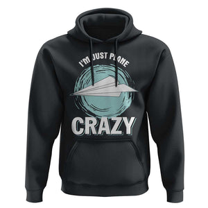 Funny Paper Plane Hoodie I'm Just Plane Crazy Pilots TS11 Black Print Your Wear