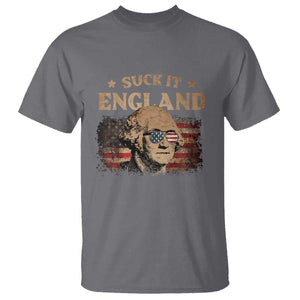 Funny Suck It England T Shirt 4th of July George Washington 1776 TS11 Charcoal Print Your Wear