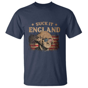 Funny Suck It England T Shirt 4th of July George Washington 1776 TS11 Navy Print Your Wear