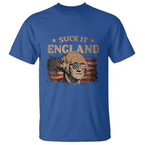 Funny Suck It England T Shirt 4th of July George Washington 1776 TS11 Royal Blue Print Your Wear