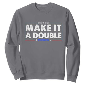 Make It A Double Twin Dad Sweatshirt Soon to Be Daddy Funny Father's Day TS11 Charcoal Print Your Wear
