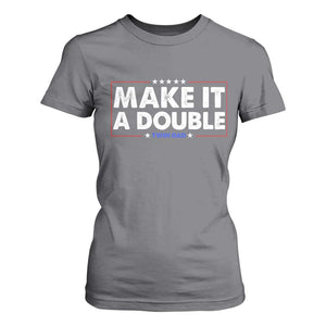 Make It A Double Twin Dad T Shirt For Women Soon to Be Daddy Funny Father's Day TS11 Charcoal Print Your Wear