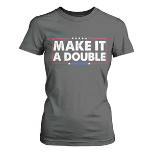 Make It A Double Twin Dad T Shirt For Women Soon to Be Daddy Funny Father's Day TS11 Dark Heather Print Your Wear