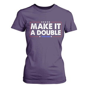 Make It A Double Twin Dad T Shirt For Women Soon to Be Daddy Funny Father's Day TS11 Purple Print Your Wear