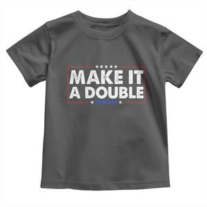 Make It A Double Twin Dad Toddler T Shirt Soon to Be Daddy Funny Father's Day TS11 Dark Heather Print Your Wear