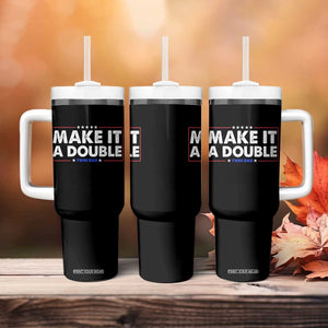 Make It A Double Twin Dad Tumbler With Handle Soon to Be Daddy Funny Father's Day TS11 Print Your Wear