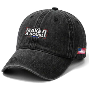Make It A Double Twin Dad Washed Cotton Baseball Cap Soon to Be Daddy Funny Father's Day TS11 Print Your Wear