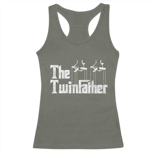The Twinfather Racerback Tank Top Funny Dad Of Twins Fathers Day TS11 Military Green Print Your Wear