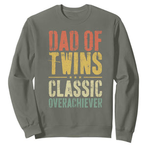 Dad Of Twins Classic Overachiever Sweatshirt Proud Twin Father TS11 Military Green Print Your Wear
