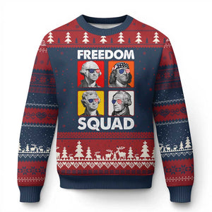 Freedom Squad Founding Fathers Ugly Christmas Sweater American Revolution 4th of July