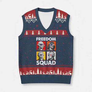 Freedom Squad Founding Fathers V-Neck Knit Sweater Vest American Revolution 4th of July