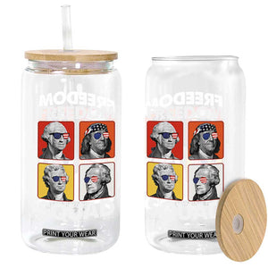 Freedom Squad Founding Fathers Glass Can American Revolution 4th of July