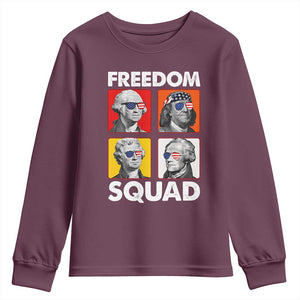 Freedom Squad Founding Fathers Youth Sweatshirt American Revolution 4th of July