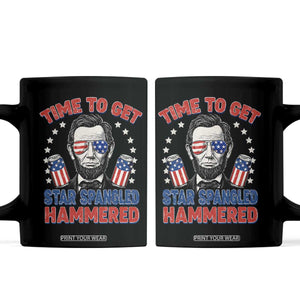 Time To Get Star Spangled Hammered Abraham Lincoln Coffee Mug Funny 4th of July