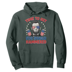 Time To Get Star Spangled Hammered Abraham Lincoln Hoodie Funny 4th of July