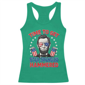 Time To Get Star Spangled Hammered Abraham Lincoln Racerback Tank Top Funny 4th of July